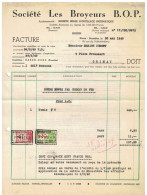 Facture 1949 Haren-Bruxelles Société Les Broyeurs Outillage Pneumatique > Chimay + TP Fiscaux - Old Professions
