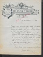 LETTRE ILLUSTRÉE COMMERCIALE DE 1911 MAURICE TESSON SALON DE COIFFEUR PARFUMERIE POSTICHE PEIGNE À NIORT : - Droguerie & Parfumerie