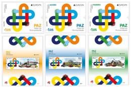 Portugal Azores Madeira 2023 Europa CEPT Peace Full Set Of Stamps And Blocks Mint - 2023