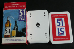 Rare Petit Jeu De 54 Cartes, Publicitaire, Pub. Pastis 51, Rouge - 54 Cartas