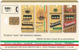 Spain - Telefónica - Tabaco Toscanelli - P-412 - 11.1999, 500PTA, 4.500ex, Used - Private Issues