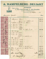 Facture 1924 Jette-BruxellesA. Rampelberg - Deliart Marbrier  + TP Fiscaux - Petits Métiers