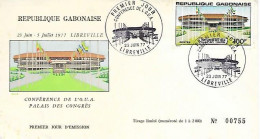 Enveloppe FDC 23 Juin 1977 Libreville Conférence De L'OUA - Gabon (1960-...)