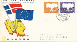 Enveloppe FDC 16 Septembre 1957 Europa Sarre - FDC