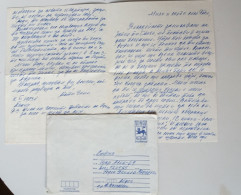 #66 Traveled Envelope And Letter Cyrillic Manuscript Bulgaria 1980 - Local Mail - Lettres & Documents
