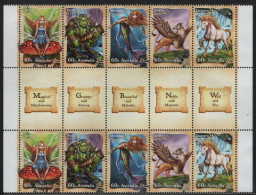 Australia 2011 MNH Sc 3579a 60c Fairy, Troll, Mermaid, Griffin, Unicorn Gutter - Mint Stamps