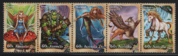 Australia 2011 MNH Sc 3579a 60c Fairy, Troll, Mermaid, Griffin, Unicorn Strip - Mint Stamps