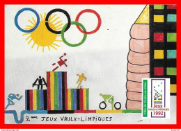 CPSM/gf (69)  VAULX-en-VELIN. "Jeux Vaulx-limpiques 1992" Dessin Primé De L'école A. Makarenko...*1948 - Vaux-en-Velin