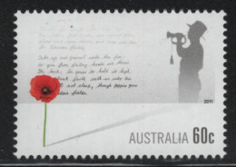 Australia 2011 MNH Sc 3604 60c Poppy, Buglar Remembrance Day - Mint Stamps