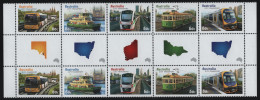 Australia 2012 MNH Sc 3656b 60c Bus, Ferry, Trains State Capital Transportation Gutter - Mint Stamps