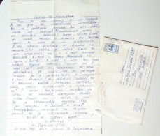 #66 Traveled Envelope And Letter Cyrillic Manuscript Bulgaria 1980 - Local Mail - Briefe U. Dokumente