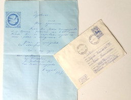 #66 Traveled Envelope And Letter Cyrillic Manuscript Bulgaria 1980 - Local Mail - Brieven En Documenten