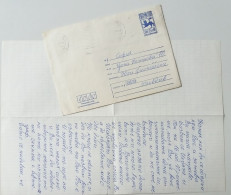 #67 Traveled Envelope And Letter Cyrillic Manuscript Bulgaria 1980 - Local Mail - Lettres & Documents
