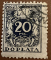 Poland 1921 Coat Of Arms And Post Horn 20 M - Used - Taxe