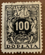 Poland 1921 Coat Of Arms And Post Horn 100 M - Used - Taxe