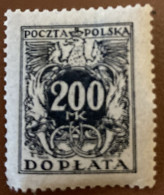 Poland 1923 Coat Of Arms And Post Horn 200 M - Used - Taxe