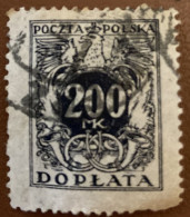 Poland 1923 Coat Of Arms And Post Horn 200 M - Used - Taxe