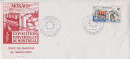 Monaco  Montreal Expo 67      FDC - Briefe U. Dokumente