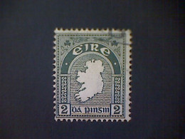 Ireland (Éire), Scott #68, Used(o), 1922 General Issue, 2d, Map Of Ireland, Deep Green - Used Stamps