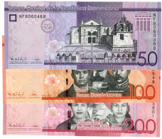 SET Dominican Republic 50, 100, 200 Pesos 2021 UNC - República Dominicana