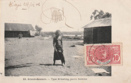 CÔTE D'IVOIRE CP ABIDJAN 1906 Pour VERSAILLES GRAND-BASSAM Type Krowboy, Jeune Homme - Cartas & Documentos