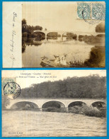 (Lot De 2 CPA Dont Une Carte-Photo) 89 CHAMPIGNY-sur-YONNE - Le PONT - Champigny