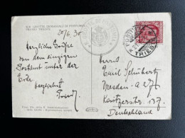 ITALY ITALIA TRIEST 1920 POSTCARD POSTUMIA POSTOJNA TO DRESDEN 21-06-1930 ITALIE - Other & Unclassified