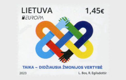 Lithuania.2023.Europa CEPT.Peace – The Highest Value Of Humanity.1 V. ** . - 2023