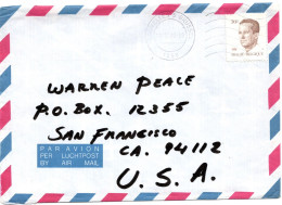 66039 - Belgien - 1990 - 30F Baudouin EF A LpBf BRUXELLES -> San Francisco, CA (USA) - Lettres & Documents