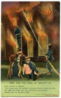 FIREMEN FIGHTING FIRE : BAMFORTH SONG CARD - JUST FOR THE SAKE OF SOCIETY (4) - Sapeurs-Pompiers