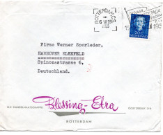 66052 - Niederlande - 1954 - 20c Wilhelmina EF A Bf ROTTERDAM - ... -> Westdeutschland, M Transorma-Codierung "PK" - Storia Postale