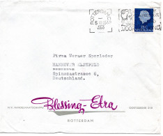 66055 - Niederlande - 1953 - 25c Juliana EF A Bf ROTTERDAM - ... -> Westdeutschland, M Transorma-Codierung "PL" - Lettres & Documents