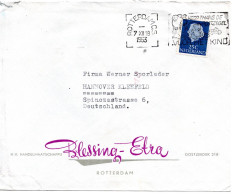 66056 - Niederlande - 1953 - 25c Juliana EF A Bf ROTTERDAM - ... -> Westdeutschland, M Transorma-Codierung "PA" - Lettres & Documents