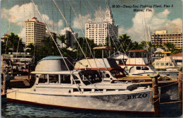 Florida Miami Pier 5 Deep Sea Fishing Fleet Curteich - Miami