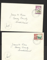 British Solomon Islands 1939 - 1951 KGVI Part Set Of 12 To 10/- FU Each On Separate Covers , Lunga 1944 Cds - Iles Salomon (...-1978)