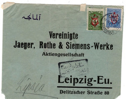 64881 - Tuerkei - 1917 - 1Pia Kaeferaufdruck MiF A BfVorderseite STAMBOUL -> Deutschland, M Tuerk Zensurstpl - Lettres & Documents