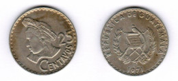 GUATEMALA   25 CENTAVOS 1971 (KM # 272) #7105 - Guatemala