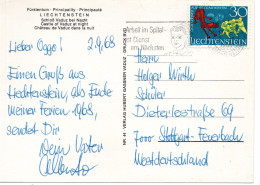 66078 - Liechtenstein - 1968 - 30Rp Maerchen & Sagen EF A AnsKte VADUZ - ... -> Westdeutschland - Lettres & Documents