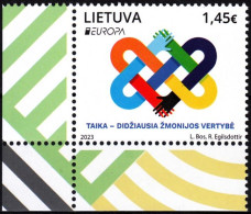 LITHUANIA 2023-07 EUROPA: Peace. CORNER, MNH - 2023