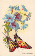 ANIMAUX - PAPILLON - FLEURS - BLUETS ET FLAMBE - CARTE DESSINEE, ILLUSTRATEUR - EDITION CHICOREE CASIEZ, CAMBRAI (NORD) - Papillons