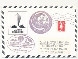 FRANCE - Env. Aff. 2,50 Briat OMEC Brest Naval 1992 / Photocopie TCD Orage - Naval Post