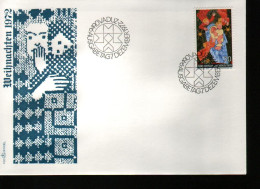 Fdc Liechtenstein 1972 Religions >  Tableaux   Noël F. Nigg Madone Et Anges - Quadri