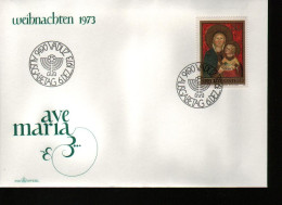 Fdc Liechtenstein 1973 Religions >  Tableaux  Noël Bartolomeo Di Tommaso Da Foligno Madone - Cuadros