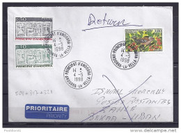 ANDORRE TP N°501+317+321 SUR LETTRE DU 4.5.98 POUR LE LIBAN - Storia Postale