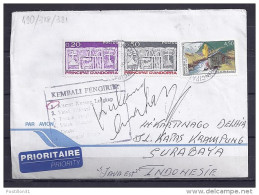 ANDORRE TP N°490+318/321 SUR LETTRE DU 6.6.98 POUR L'INDONESIE - Storia Postale