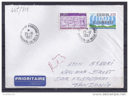 ANDORRE TP N°445+318 SUR LETTRE DU 25.10.97 POUR LA TANZANIE - Lettres & Documents