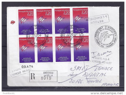 ANDORRE N°376x8 SUR LETTRE RECOMMANDEE Du 1.1.89 (1° JOUR) POUR FRANCE - Covers & Documents