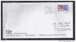 ANDORRE N°343 SUR LETTRE Du 19.11.85 POUR FRANCE - Covers & Documents