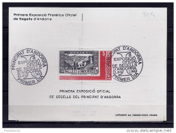 ANDORRE N°304 SUR CP Du 21.8.82 POUR FRANCE   1° JOUR - Storia Postale