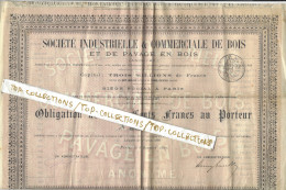 1887 INDUSTRIE BOIS ROUTES Sté Industrielle Commerciale De Bois & Pavage En Bois Paris  B.E.V.HISTORIQUE - Industrial